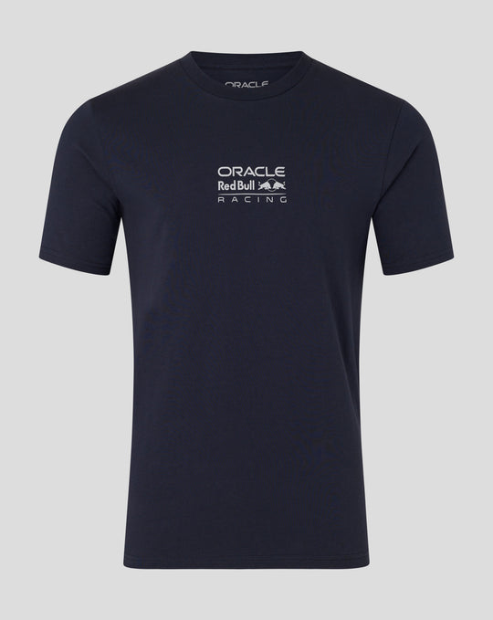 Front view of Night Sky Oracle Red Bull Racing T Shirt with small center front logo.