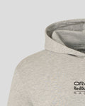Front view of grey marl hoodie showing Red Bull Racing logo centered on chest and hood
