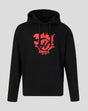 Black Godzilla x Haas Team Hoodie with bold red atomic breath graphic on chest and large Godzilla motif on back