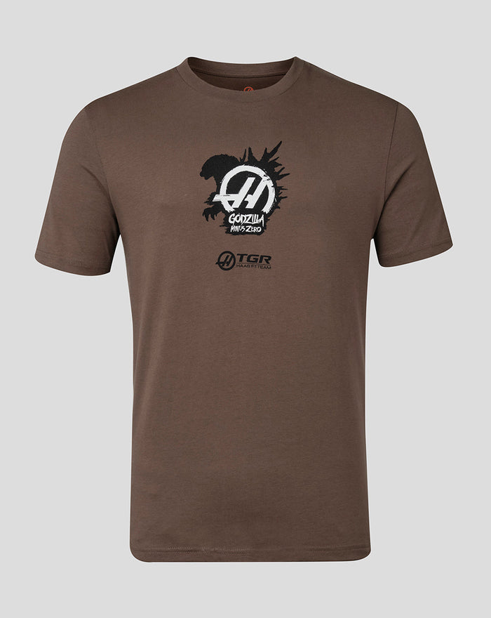 Unisex Haas X Godzilla Minus Zero Esteban Ocon T-Shirt  -  Mocha