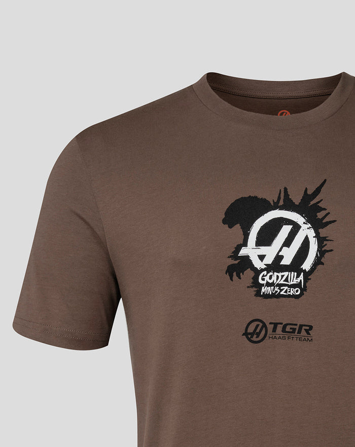 Unisex Haas X Godzilla Minus Zero Esteban Ocon T-Shirt  -  Mocha