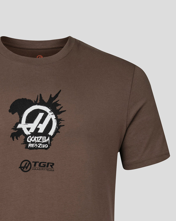 Unisex Haas X Godzilla Minus Zero Esteban Ocon T-Shirt  -  Mocha