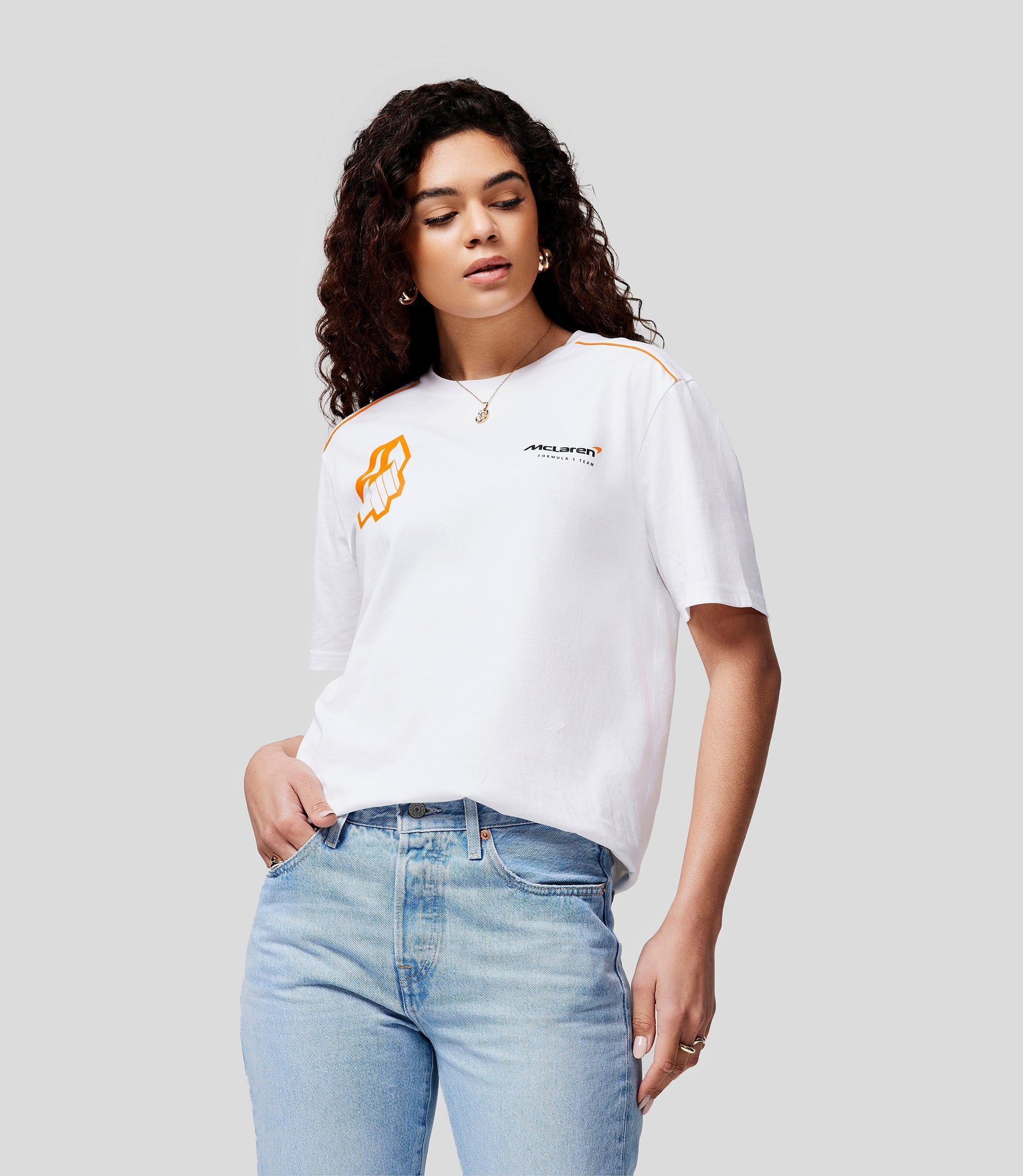 McLaren Unisex Core Driver T-Shirt Lando Norris - Brilliant White