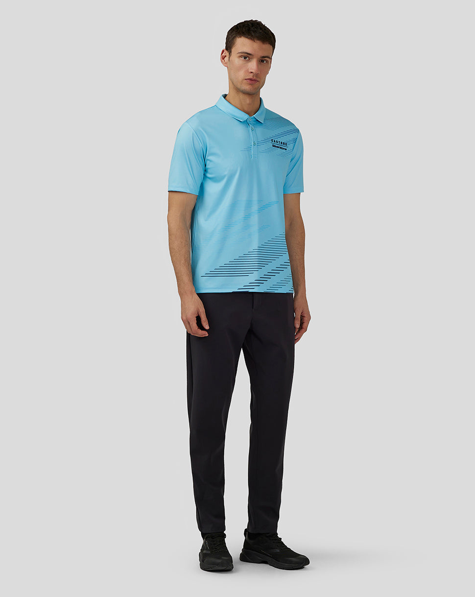 Unisex Silverstone x Castore Sublimated Short Sleeve Poloshirt - Cabana Blue