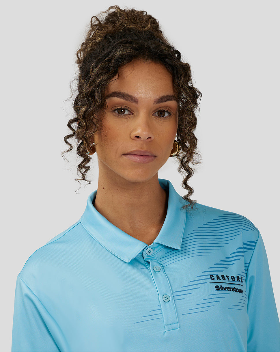 Unisex Silverstone x Castore Sublimated Short Sleeve Poloshirt - Cabana Blue