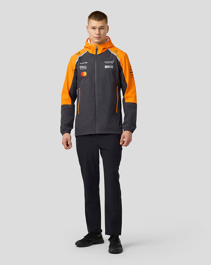 Official Unisex McLaren Formula 1 Team Waterproof Rain Jacket - Phantom/Papaya