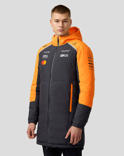 Official Unisex McLaren Formula 1 Team Longline Padded Jacket - Phantom/Papaya