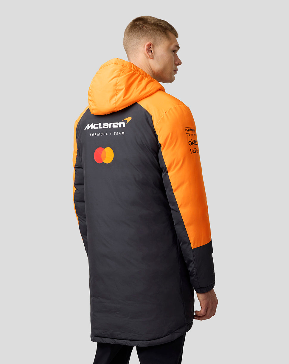 Official Unisex McLaren Formula 1 Team Longline Padded Jacket - Phantom/Papaya