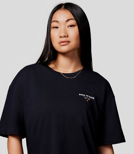 Womens Born To Race Oversized T-Shirt - Anthracite