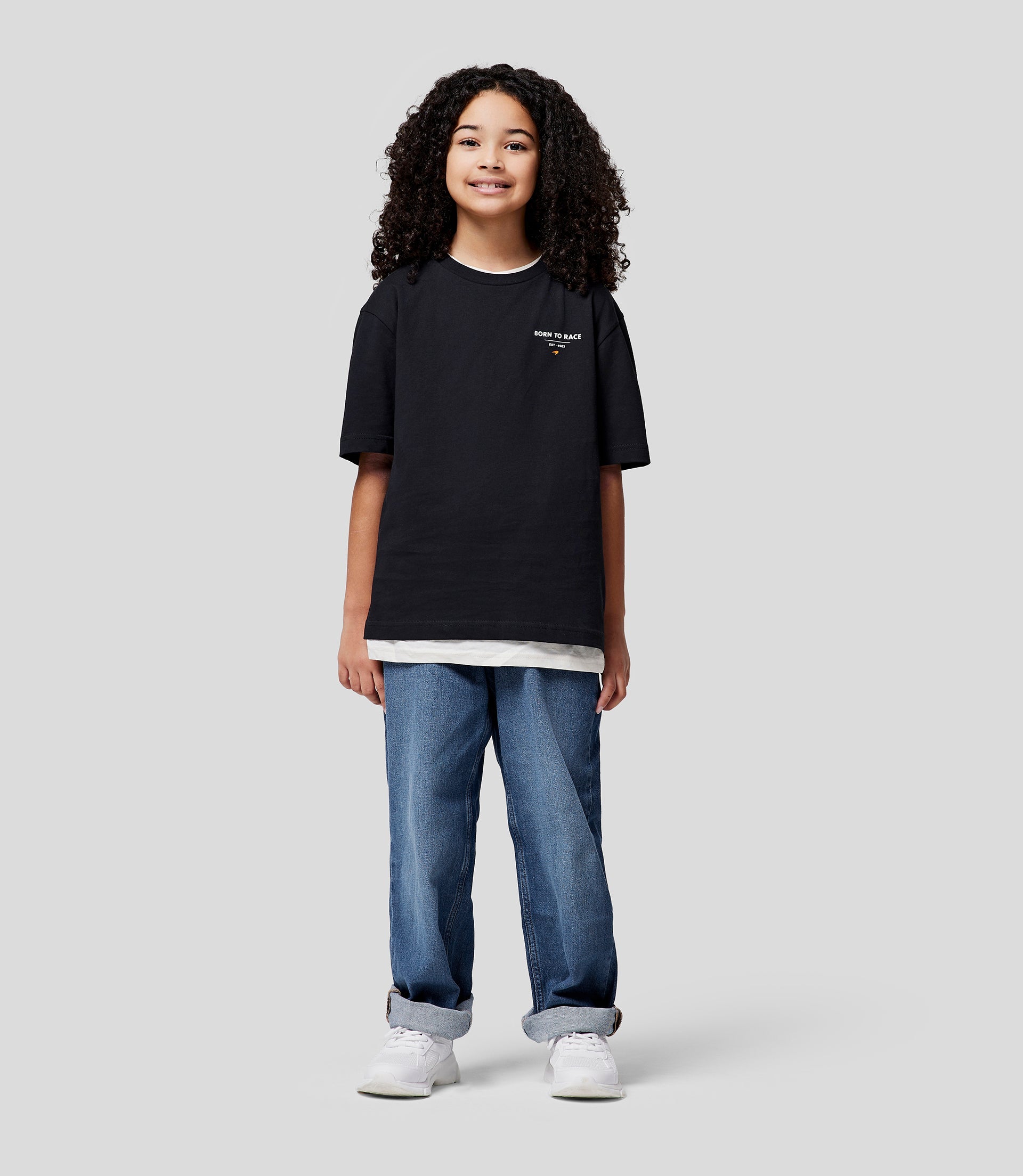 Junior Born To Race Oversized T-Shirt - Anthracite