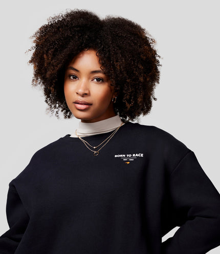 Unisex Born To Race Oversized Sweatshirt - Anthracite